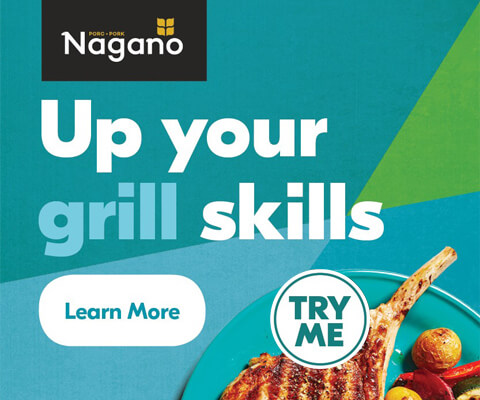 Text Reading 'Up your grill skills. Tap on the 'Learn More' button for more information.'